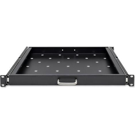 Qoltec Massivstahlregal mit Griff für RACK-Schrank 600600 Ausziehbar Schwarz (1/5)