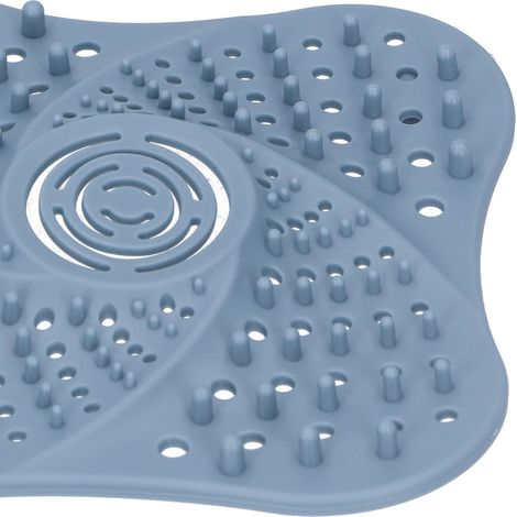 Colador de desagüe con ventosas para desagües de baño, filtro de pelo TPR azul, 13 cm, 1 unidad (1/5)