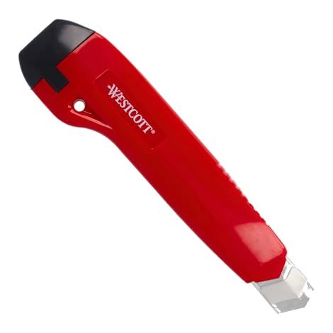 WESTCOTT E-84004 00 CUTTER PROFESSIONNEL EN ACIER AU CARBONE SK7 18 MM GUIDE DE LAME EN MÉTAL, BOÎTIER EN PLASTIQUE, MÉCANISME A