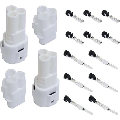 Lot de 4 connecteurs 3 broches pour moto, compatibles avec prise Sumitomo, Yamaha, Kawasaki – Connecteur auto mâle/femelle 3 broches. (1/4)