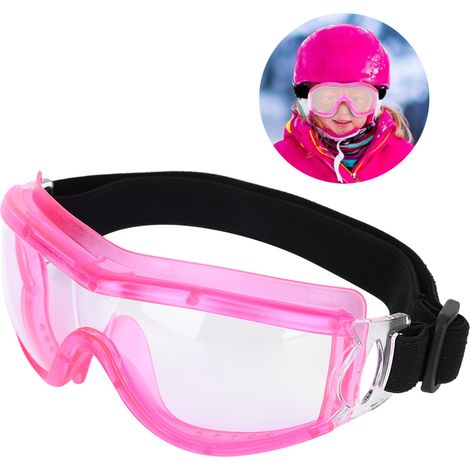 Lunettes de protection anti-buée, anti-poussière et imperméables pour enfants, unisexes, pour le cyclisme, coupe-vent (rose) (1/5)