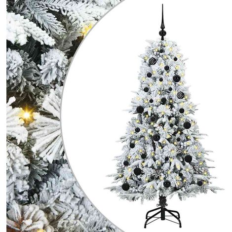 Albero di Natale Albero natalizio Albero festivo Artificiale con Rami Pieghevoli Bianco 150 cm (1/5)