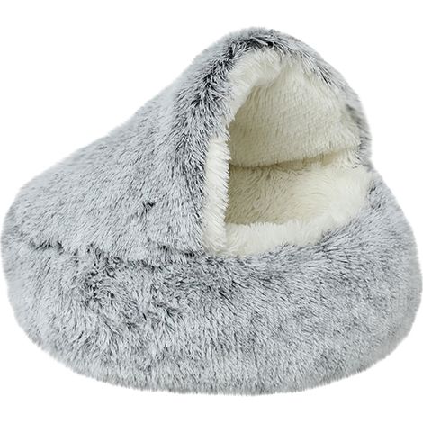 Lit Pour Animal De Compagnie - Tapis Douillet En Peluche - Forme Ronde Donut - Base Antidérapante - Lavable En Machine - 65 cm (1/5)