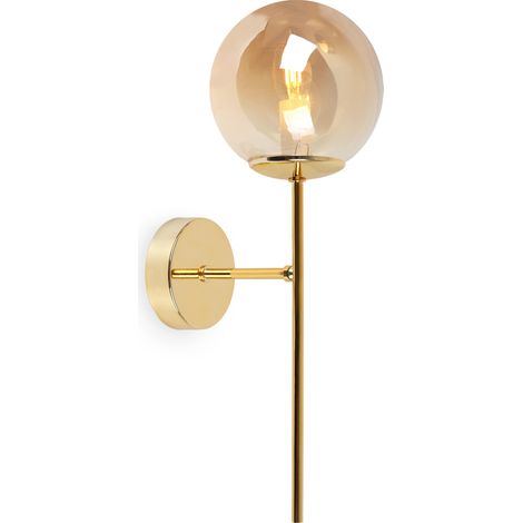 APLIQUE SIENA DORADO 1 LÁMPARA PLANA MIEL E14 (1/5)