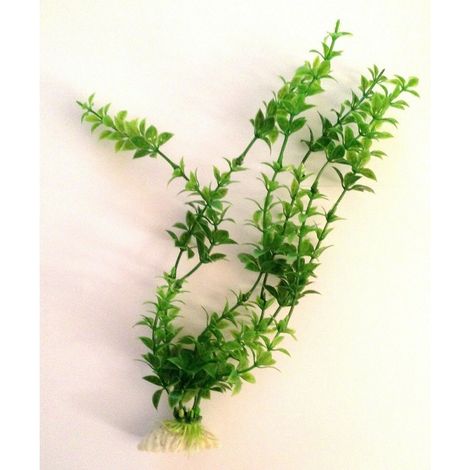 Trade Shop - Pianta 26 Cm Piantina Artificiale Per Acquario Piante Finte Plastica Color Verde -