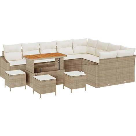 Garden Sofa Set 13 pcs 8-Seater Beige Poly rattan vidaXL (1/5)
