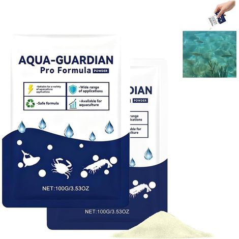 Aqua Guardian Pro-Formel für Teiche: Neues Wasserpflegepulver für Aquarien – Unterstützung der Wasserqualität für Fische, Garnelen und Krabben – Einfache Mischung (2 Stück) (1/5)