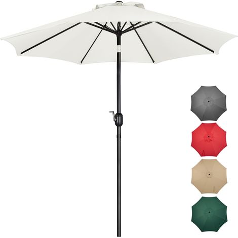 Yaheetech Ombrellone da Giardino Inclinabile con Manovella in Alluminio e Poliestere Impermeabile Anti UV da Esterno Spiaggia Terrazze Bar Balcone ø 270 x 240 cm Crema