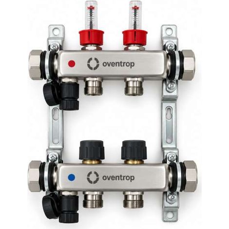 Oventrop FBH Verteiler Multidis SF Edelstahlverteiler 1" für 2 Heizkreise 0-5l/min 1405952