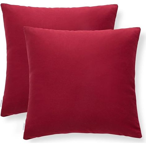 AGE Housse de Coussin 45x45 Lot de 2 Housses de Taie d'Oreiller Décoratives Effet Anti-Acarien Hypoallergénique Lavable Double Face Mobilier Contemporain Core Free (1/4)