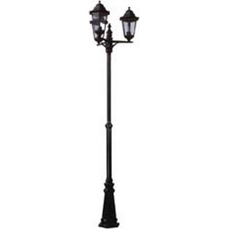 1PZ LAMPIONE 3 LUCI SU PALO MODELLO BERLINO - 3X100w IP44 cm.230h. colore nero