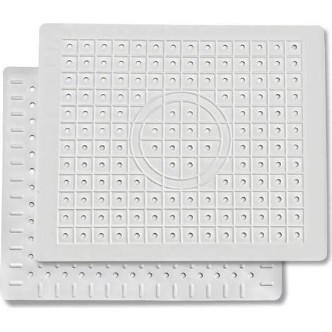 Lot de 2 tapis d'évier blancs, 31 x 26 cm, tapis de séchage de vaisselle, tapis de protection pour le fond de l'évier, tapis d'évier à drainage rapide (1/5)