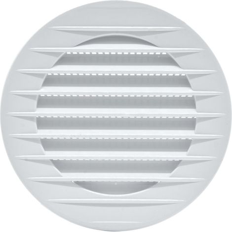 Griglia di ventilazione rotonda da incasso con zanzariera realizzata in ABS di colore bianco Ø8cm Ø10,7cm EDM
