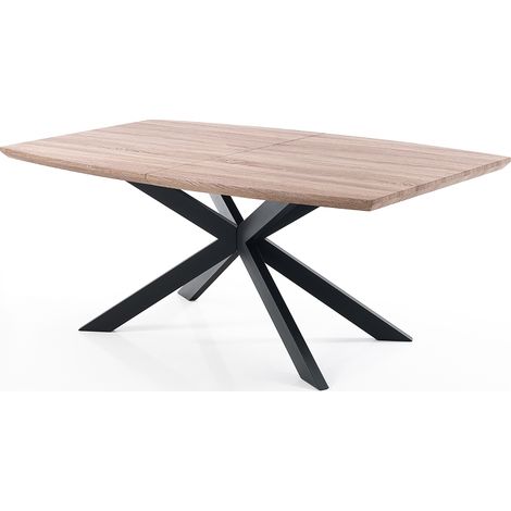 Mesa extensible de roble con patas de metal 90x160/210 cm Queens - Roble (1/5)