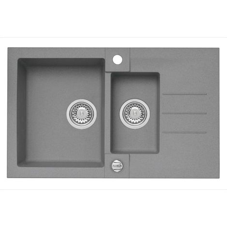 Alveus Rock - Fregadero de granito 78x48 cm, con control de desagüe, concrete 1122742