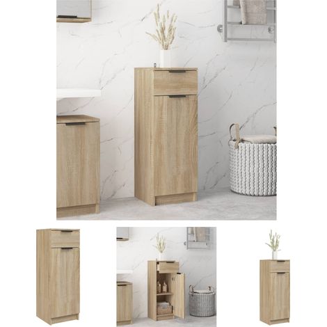 The Living Store - Badschrank Sonoma-Eiche 32x34x90 cm Holzwerkstoff (1/5)
