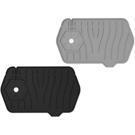 Tapis de Évier, 2 PCS Silicone Tapis de Robinet, Tapis de Protection de Drainage pour Plans de Travail, Tapis de Séchage Multifonctionnel pour Protéger Les Cuisines et Salles de Bain (1/5)