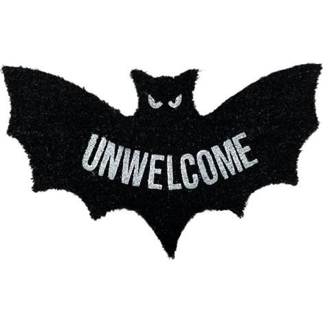 Tapis en fibre de coco en forme de chauve-souris (petite chauve-souris), idéal pour Halloween ou comme cadeau de pendaison de crémaillère. (1/5)
