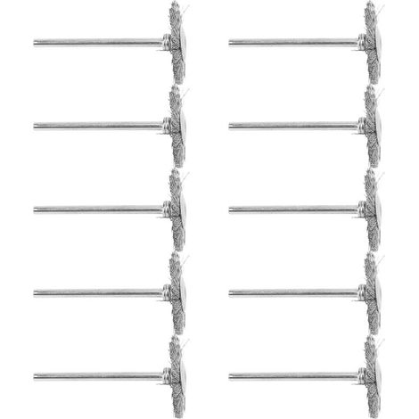 10Pcs Brosse Rotative Fil Métallique Pour Électrique, Cup Stainless Steel Accessoire de Polissage Nettoyage(TShape ) (1/5)