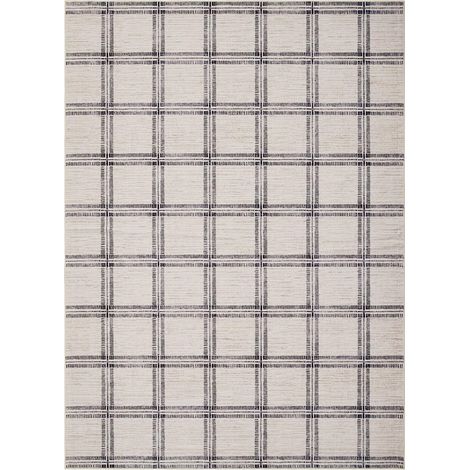 Tapis Géométrique Moderne Lavable, Poil Ras Beige 240x340cm (1/5)