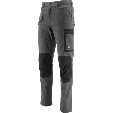 Caterpillar – Pantalon de travail homme cargo stretch Cordura® – Résistant aux abrasions – Taille 44 – Jambes standards – Gris foncé / Noir (1/2)