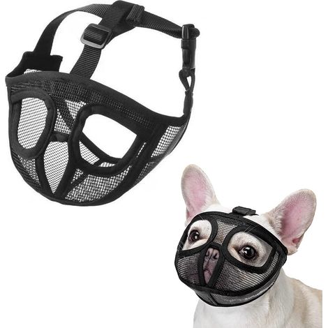 Dog Muzzle Short Dog Muzzle with Soft Mesh Adjustable Anti Bite Barking Dog Muzzle for Small Medium Large Dogs for Pug/Shih Tzu/Terrier (1/5)