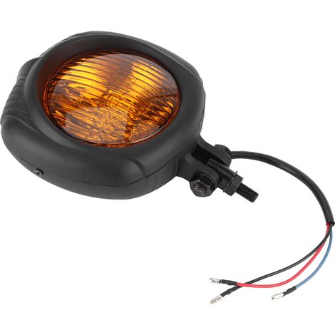Phare universel de moto 4 pouces 12 V compatible avec Yamaha (abat-jour transparent jaune) (1/5)