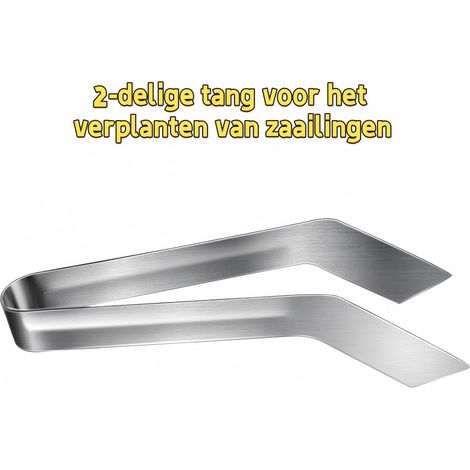 Pince à transplanter les semis en deux parties - Acier inoxydable - Poignée lisse et résistante à la rouille - Démontable - Idéale pour transplanter les semis au jardin - Photos en couleur (1/5)