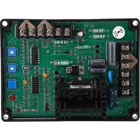 Accessoires pour groupe électrogène : régulateur de tension GAVR-15A (montage en surface), potentiomètre bleu, fusible automobile et carte régulatrice de tension 180 V 240 V. (1/5)