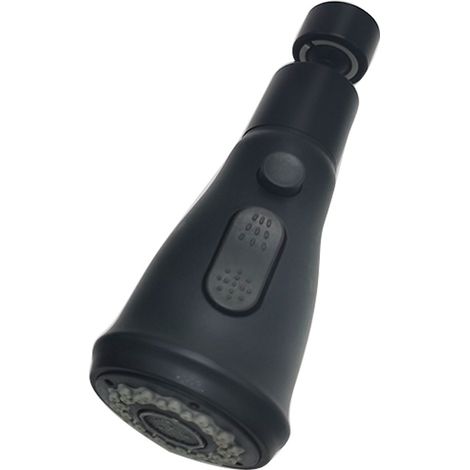 Aérateur de robinet pivotant à 360 ° avec 3 modes d'eau Pommeau de douche Robinet de pulvérisation d'évier de cuisine Aérateur en acier pour robinet d'extension d'évier de cuisine (Noir) (1/5)