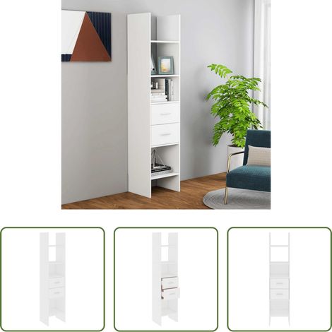 vidaXL Bücherregal Holzwerkstoff - Bücherregal Weiß 40x35x180 cm Holzwerkstoff (1/5)