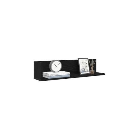 Étagères murales 2 pcs noir 75x16,5x16,5 bois d'ingénierie (1/5)