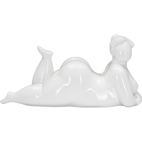 Statua Donnina Yoga Relax 32x16x16 cm in Poliresina Bianco (1/5)