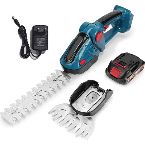 Taille Haie Batterie Compatible avec Makita 24V, 2 en1 Electrique Cisaille de Jardin & Taille Haie Electrique, Angle réglable à 90°, Mini Taille Haie sans Fil pour Buissons, Herbe (1Batterie) (1/5)