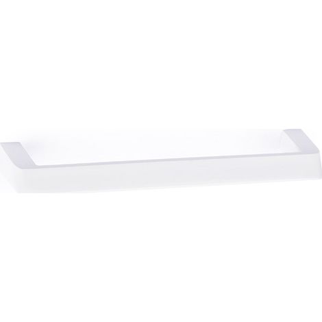 Asa de zamak con acabado blanco mate, dimensiones:172x12x33mm y entrepuntos:160mm -