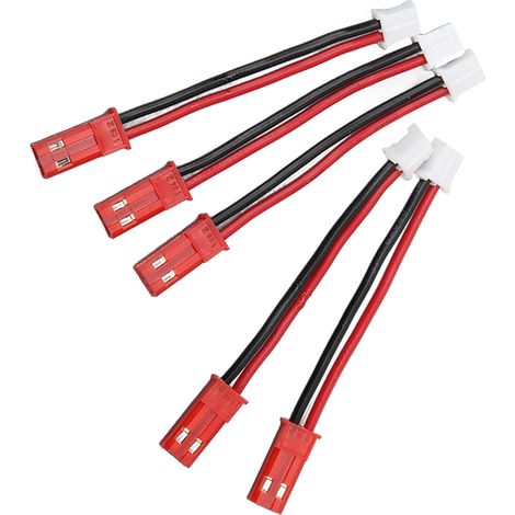 PH2.0 2P auf JST Stecker-Stecker Adapterkabel, RC-Akkuverlängerung für Axial SCX24 1/24 RC-Crawlerfahrzeug (5 Stück) (1/5)