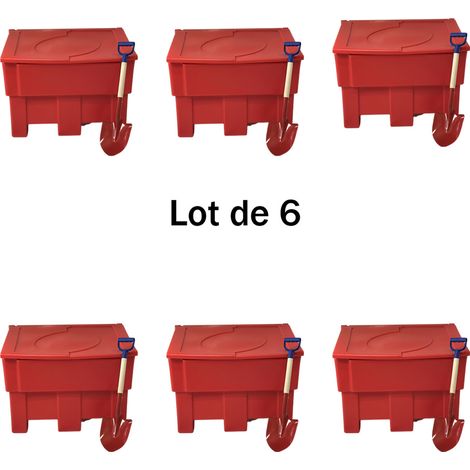 Lot de 6 bacs à sable 300l+ pelle (1/4)