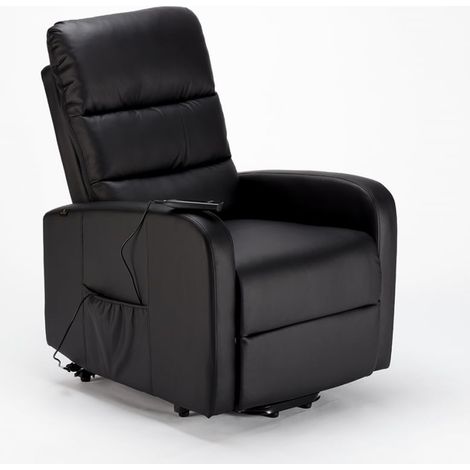 Elizabeth Design Kunstleder Relaxsessel mit Lifter - Schwarz