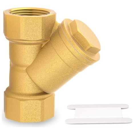 Pair 1pièces Brass 3/4 Female Y Strainer Mesh Filter Valve for Water Oil Separation (Filtre à tamis en laiton 3/4 femelle pour la séparation de l'eau et de l'huile) (1/5)