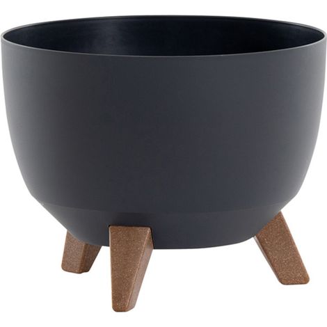 Siena Garden Pflanzgefäß OSLO, Kunststoff auf Füßen mit Einsatz anthrazit 29 cm (1/5)