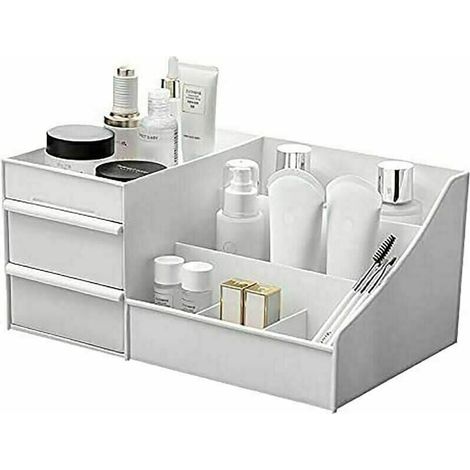 Kosmetikaufbewahrungsbox für den Schreibtisch mit Schubladen, 28,5 x 18 x 13 cm (Weiß) - Fei Yu (1/5)