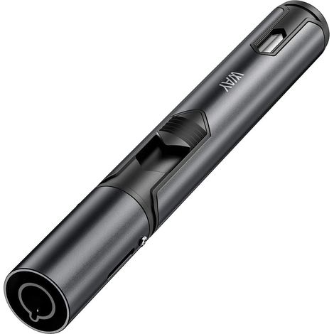 Briquet Tempete Chalumeau Jet Flamme Gaz Butane Rechargeable, Long Briquet Allume Feu Cheminee, BBQ (Vendu sans gaz) Noir (1/5)