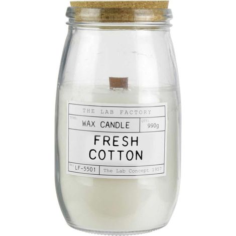 Bougie Parfumée Déco "Lab" 990g Fresh Coton (1/4)