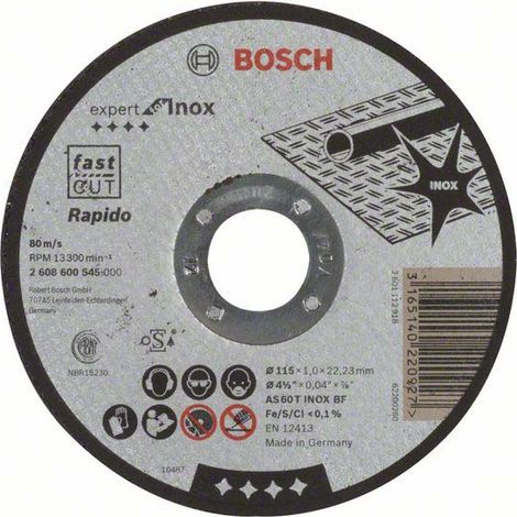 2608600545 - Mola da taglio diritta Expert for Inox – Rapido AS 60 T INOX BF, 115 mm, 1,0 mm
