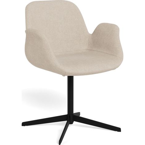 Silla Norsica 1058, Negro + De color marrón claro, 81x58x55cm, Tapiz, Metálico