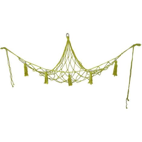 Panier de rangement suspendu en macramé pour jouets d'enfants, style bohème - Panier mural organisateur hamac gain de place pour fruits et légumes (1/5)