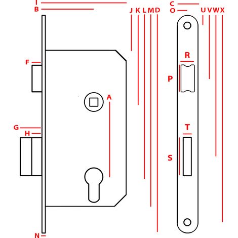Cerradura de embutir Jania 72/50 WC - MP ZW 72W5 J (1/4)