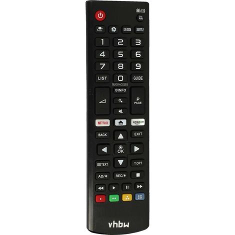 vhbw Replacement Remote Control compatible with LG 43UK6300MLB, 43UK6300, 43UK6300LLB, 43LK6100PLB, 43UK6200PLA, 43LK6100 TV, Television