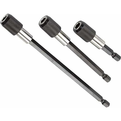Lot de 3 Embouts de Tournevis Magnétiques à tige Hexagonale 60 mm 100 mm 150 mm pour vis, écrous et tout foret et tournevis à main