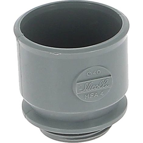 Nicoll – Raccord femelle à visser Ø40 – Filetage entrée Ø40 – Pour tube PVC – Classement au feu NF-M1